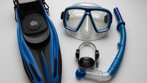 Beginner scuba kit with mask, fins, and snorkel