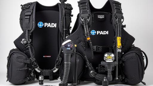 Full PADI certification kit with BCD and regulator