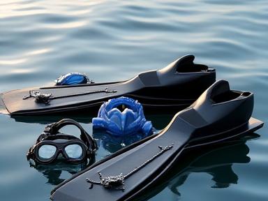 Low-volume freediving mask and carbon fiber fins